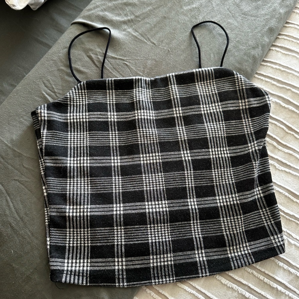 Black and White Plaid tank